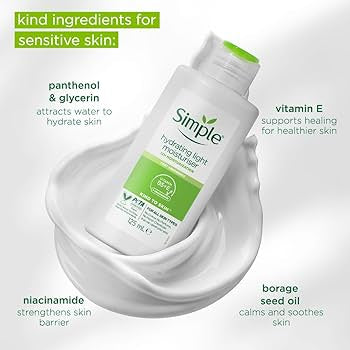 Simple hydrating light moisturizer vitamin B5+E + Niacinamide