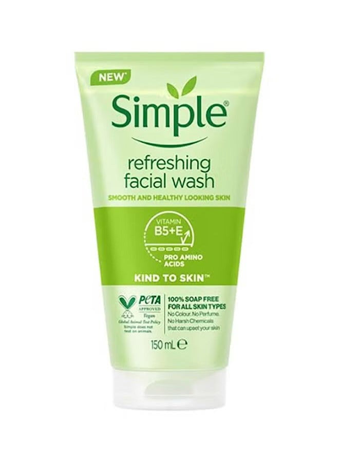 Simple refreshing facial wash pro-vitamin B5+E 100% soap free