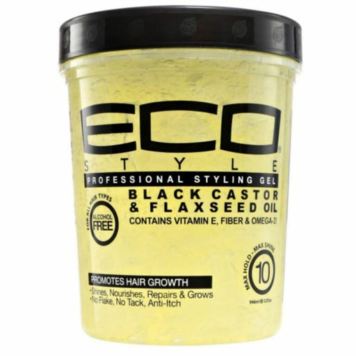 Eco Style Professional Styling Gel Black Castor & Flaxseed Oil (32 oz.) - Beto Cosmetics