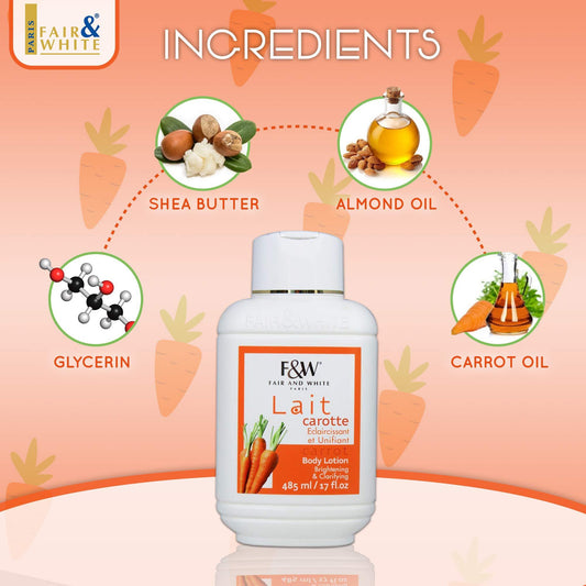 Fair And White Original Brightening And Clarifying Carrot Body Lotion 485 ml - Beto Cosmetics