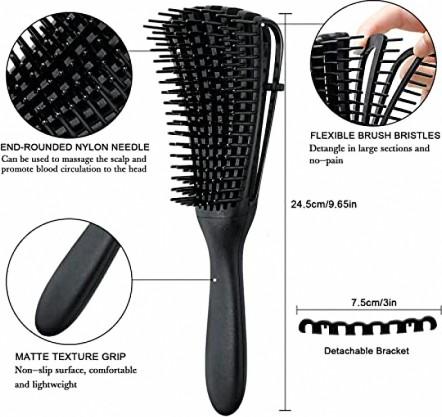 Hair Detangling Flexi Brush - Black Color - Beto Cosmetics