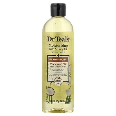 Dr. Teal's, Moisturizing Bath & Body Oil, Coconut Oil & Essential Oils, 8.8 fl oz (260 ml)
