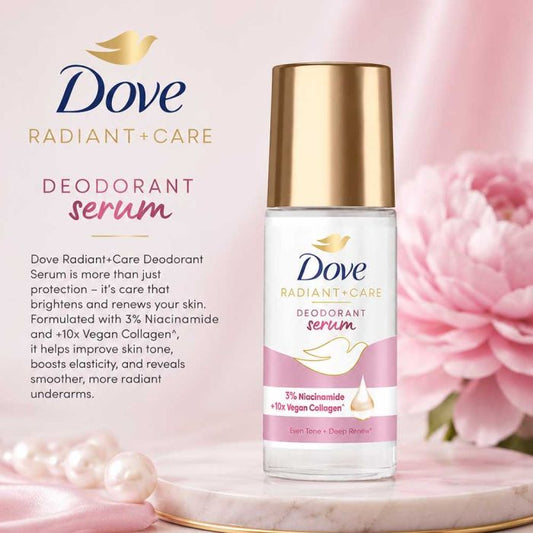 Dove Radiant+Care Deodorant Serum with 3% Niacinamide and 10x Vegan Collagen 45 ML
