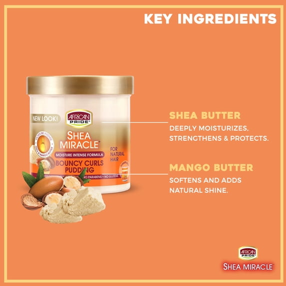 African Pride Shea Butter Miracle Bouncy Curls Pudding 15 oz.
