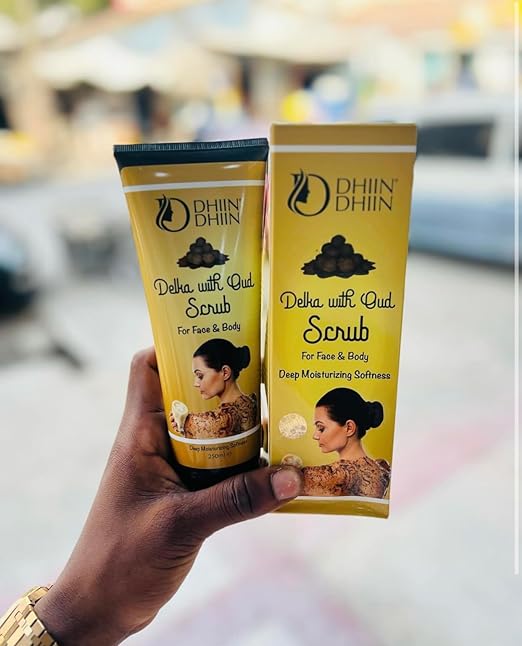 DHIN DHIN Delka With Oud Scrub For Face & Body (Deep Moisturizing Softiness) 250ml