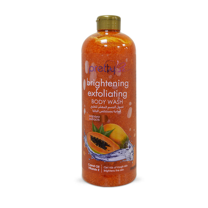 Pretty Be Brightening Exfoliating Body Wash Papaya Extracts, Carrot Oil, and Vitamin E 1000ml