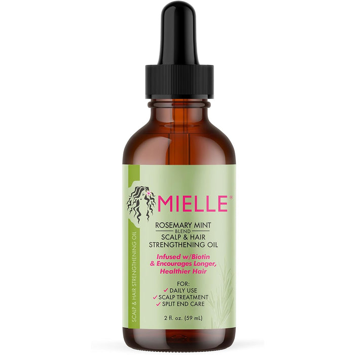 Mielle Rosemary Mint Scalp & Hair Strengthening Oil for All Hair Types, 2 Ounce