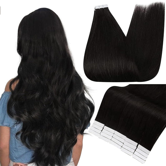 Copy of Hair Extensions Tape in Human Hair Silky Straight  Human Hair Seamless Skin Weft Hair
