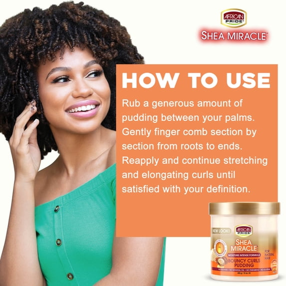 African Pride Shea Butter Miracle Bouncy Curls Pudding 15 oz.