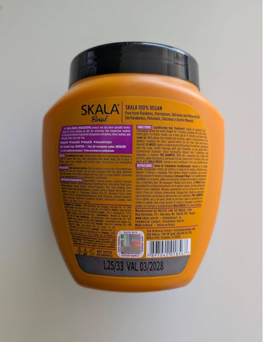 SKALA Mais Crespos Super Curly Hair Type 4ABC - Hydrate , Eliminate Frizz 2 IN 1 Conditioning Treatment Cream and Cream To Comb 35.2oz