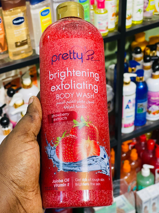 Pretty Be Strawberry Brightening Body Wash Exfoliating 1000 ml