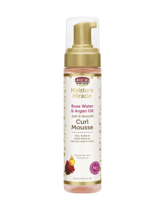 African Pride Moisture Miracle Rose Water & Argan Oil Curl Mousse 8.5oz