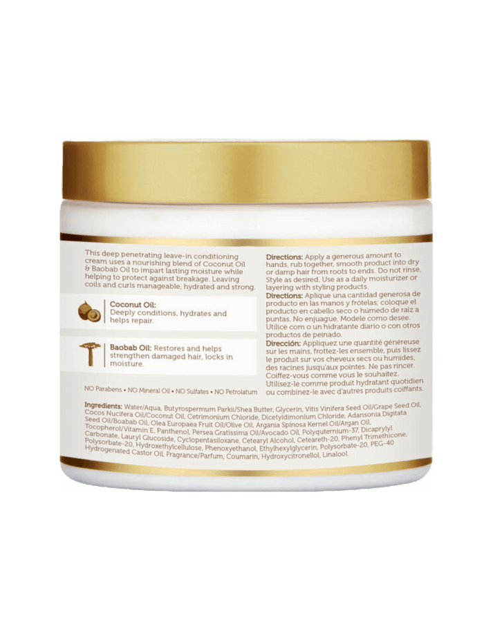 African Pride Moisture Miracle Coconut Oil & Baobab Oil Hydrate & Strengthen Leave-In Cream 15oz