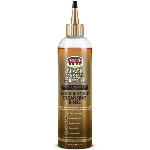 African Pride Black Castor Miracle Braid & Scalp Cleansing Rinse 12oz