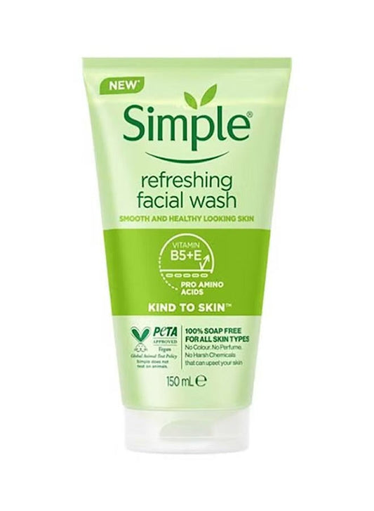 Simple refreshing facial wash pro-vitamin B5+E 100% soap free