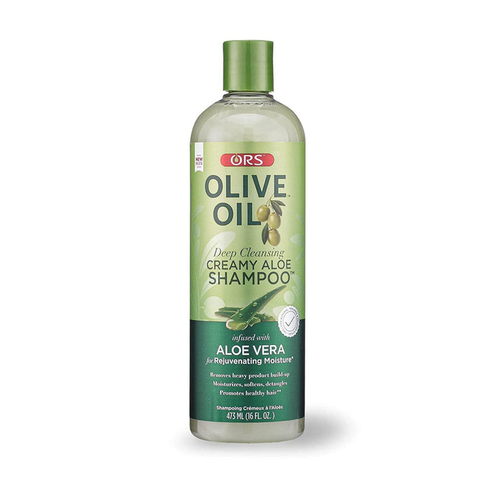 ORS OLIVE OIL DEEP CLEANSING CREAMY ALOE SHAMPOO INFUSED WITH ALOE VERA FOR REJUVENATING MOISTURE (16.0 OZ)
