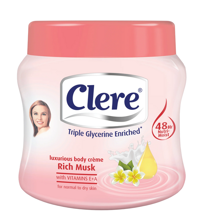 Clere Triple Glycerine Enriched Rich Musk Body Cream 500 ml
