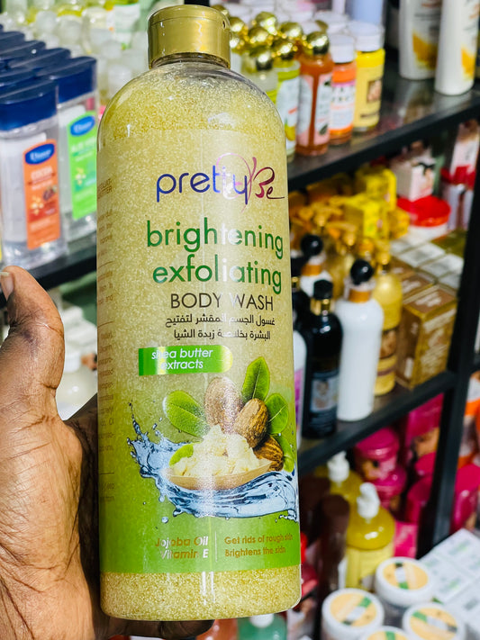 Pretty Be Brightening Exfoliating Body Wash Cocoa Butter and Vitamin E 1000ml