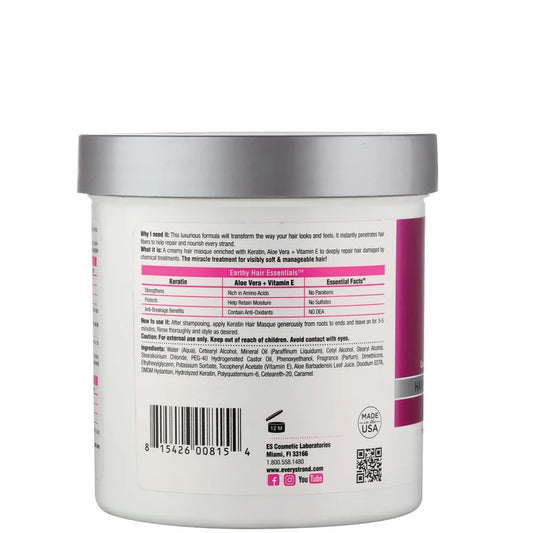 Every Strand Keratin with Aloe Vera + Vitamin E Hair Masque for Chemically Treated Hair / 15oz