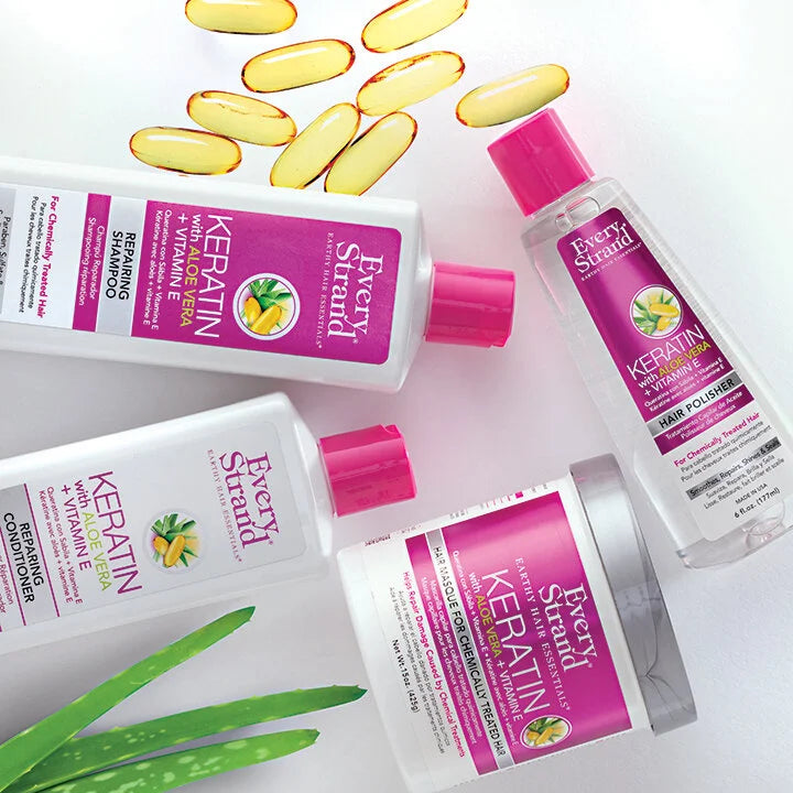 Every Strand Keratin with Aloe Vera + Vitamin E Repairing Conditioner / 13.5oz
