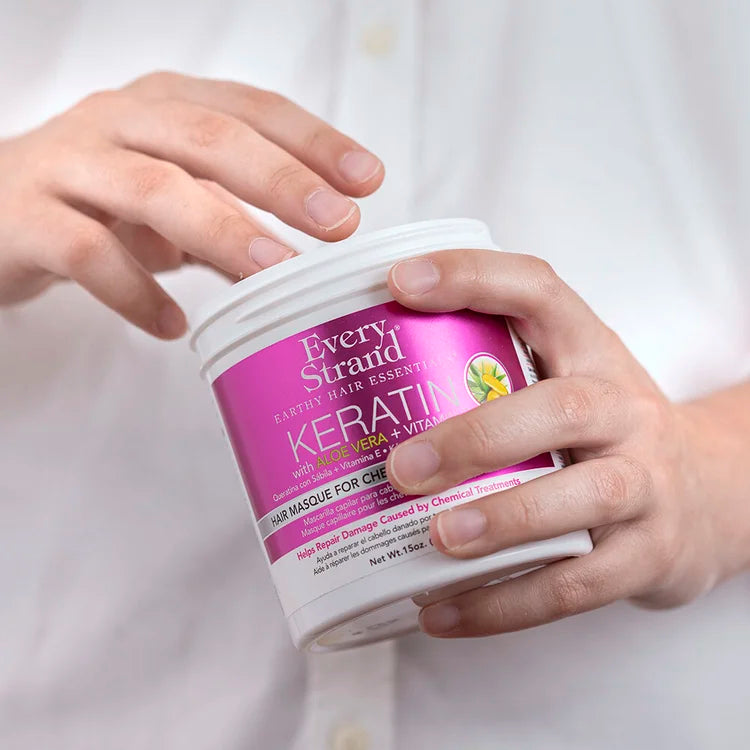 Every Strand Keratin with Aloe Vera + Vitamin E Hair Masque for Chemically Treated Hair / 15oz