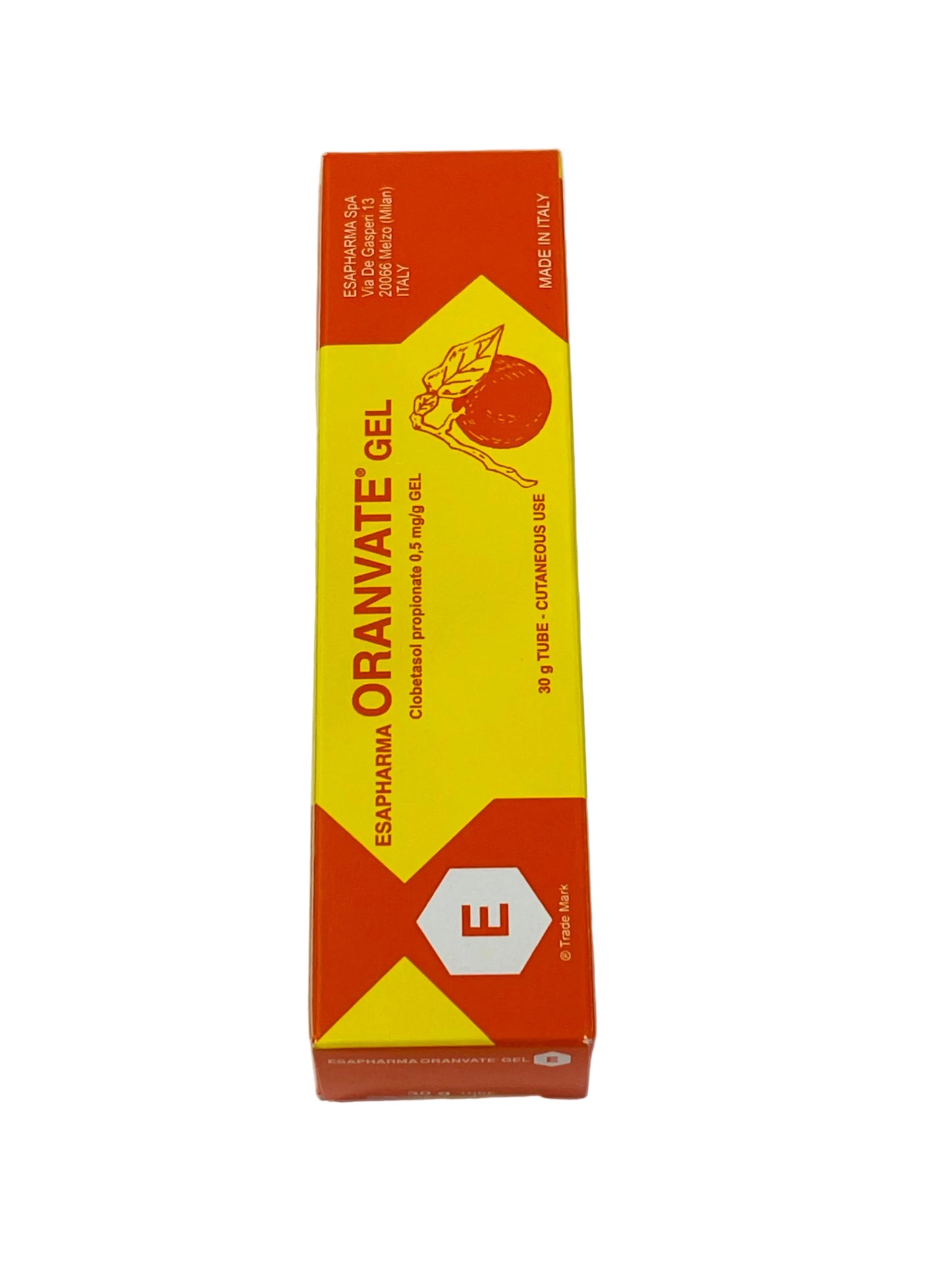 Orange and yellow tube packaging on a white background