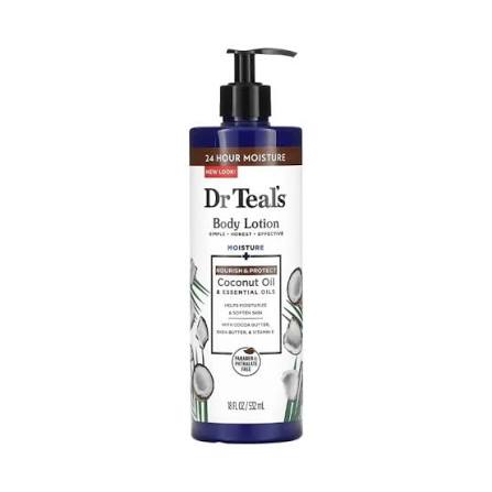 Dr. Teal's, Body Lotion, Nourish & Protect, Coconut Oil & Essential Oils, 18 fl oz (532 ml)