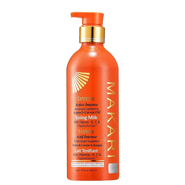 Makari Extreme Active Intense Carrot & Argan Oil Body Milk (16.8 oz) | Unify & Illuminate | Tone-Boosting Body Lotion with Vitamins E and C | Helps Brighten Skin Tone | Promotes Even Complexion