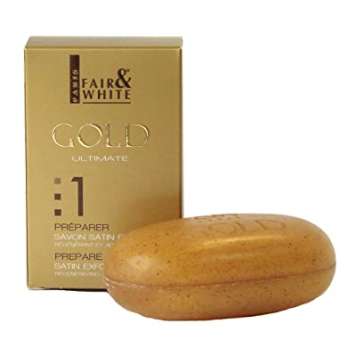 Fair & White 1: Gold Satin Exfoliating Bar Soap 200gr / 7oz