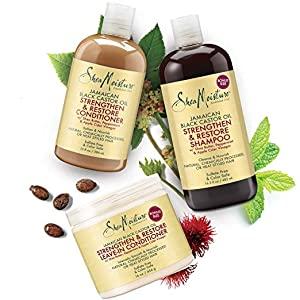 Shea Moisture Jamaican Black Castor Oil Combination Pack – Strengthen, Grow & Restore – Shampoo, 16.3 Oz, Conditioner 13 Oz. & Leave-In Conditioner 16 Oz - Beto Cosmetics