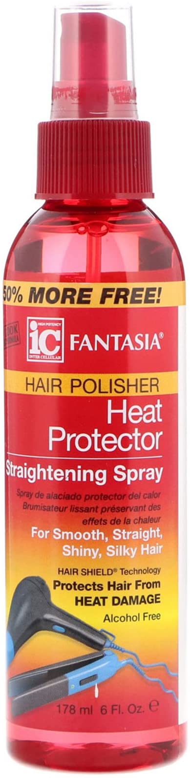 Fantasia Heat Protector Straightening Spray, 6 Fl.Oz - Beto Cosmetics